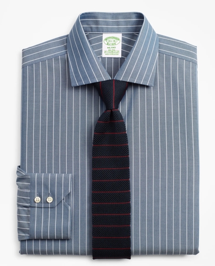 Stretch Milano Slim-Fit Dress Shirt, Non-Iron Pinstripe, image 1