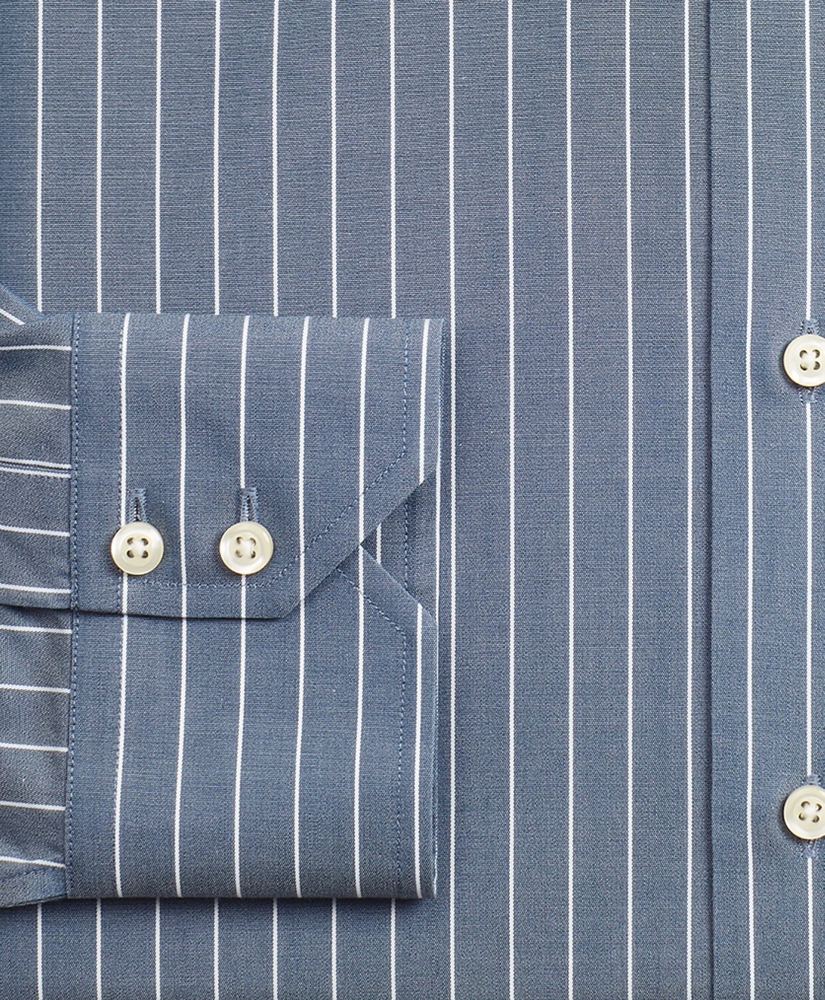 Stretch Milano Slim-Fit Dress Shirt, Non-Iron Pinstripe, image 3