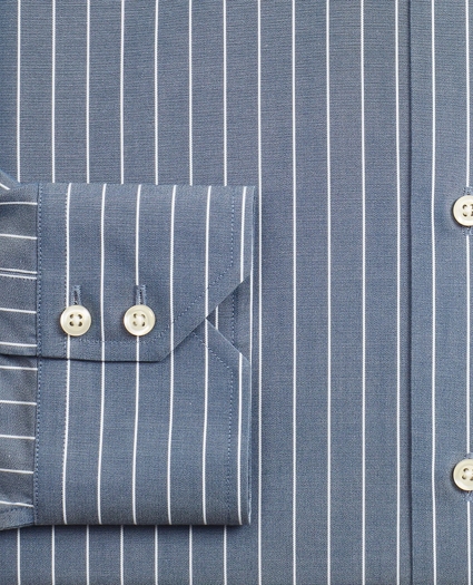 Stretch Milano Slim-Fit Dress Shirt, Non-Iron Pinstripe, image 3