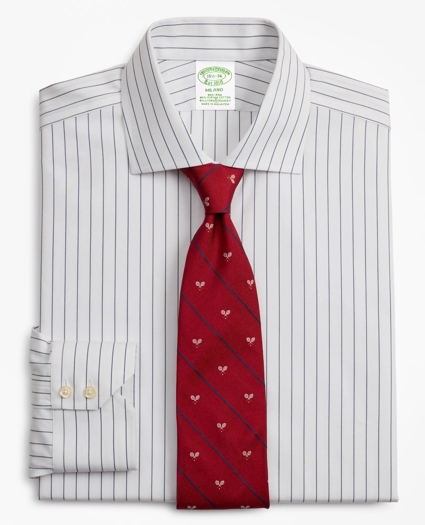 Stretch Milano Slim-Fit Dress Shirt, Non-Iron Pinstripe, image 1