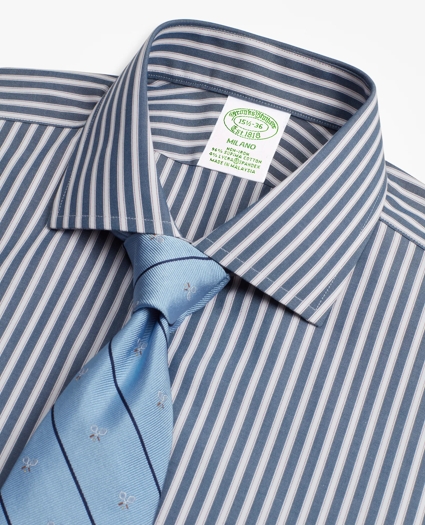 Stretch Milano Slim-Fit Dress Shirt, Non-Iron Stripe, image 2