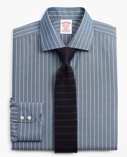 Stretch Madison Relaxed-Fit Dress Shirt, Non-Iron Pinstripe, image 1