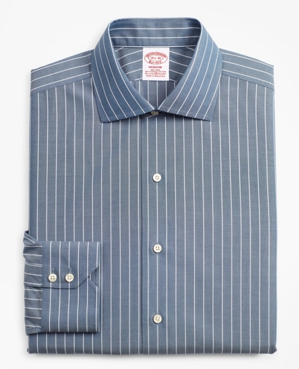 Stretch Madison Relaxed-Fit Dress Shirt, Non-Iron Pinstripe, image 4