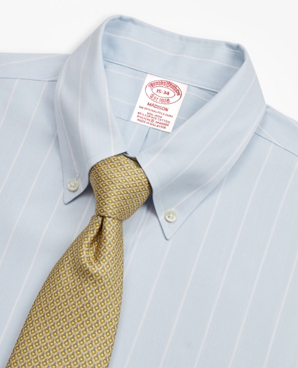 Stretch Madison Relaxed-Fit Dress Shirt, Non-Iron Pinstripe, image 2