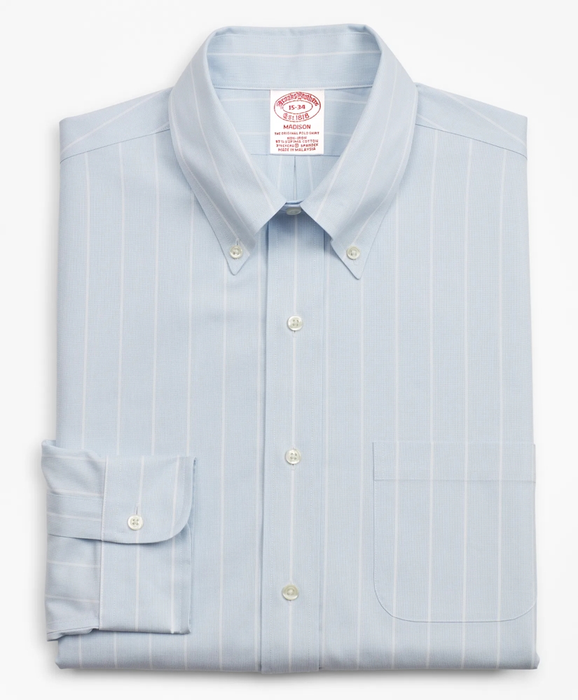 Stretch Madison Relaxed-Fit Dress Shirt, Non-Iron Pinstripe, image 4