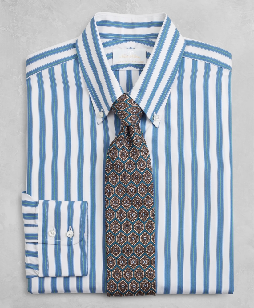 Golden Fleece® Regent Regular-Fit Dress Shirt, Button-Down Collar Multi-Stripe Poplin, image 2