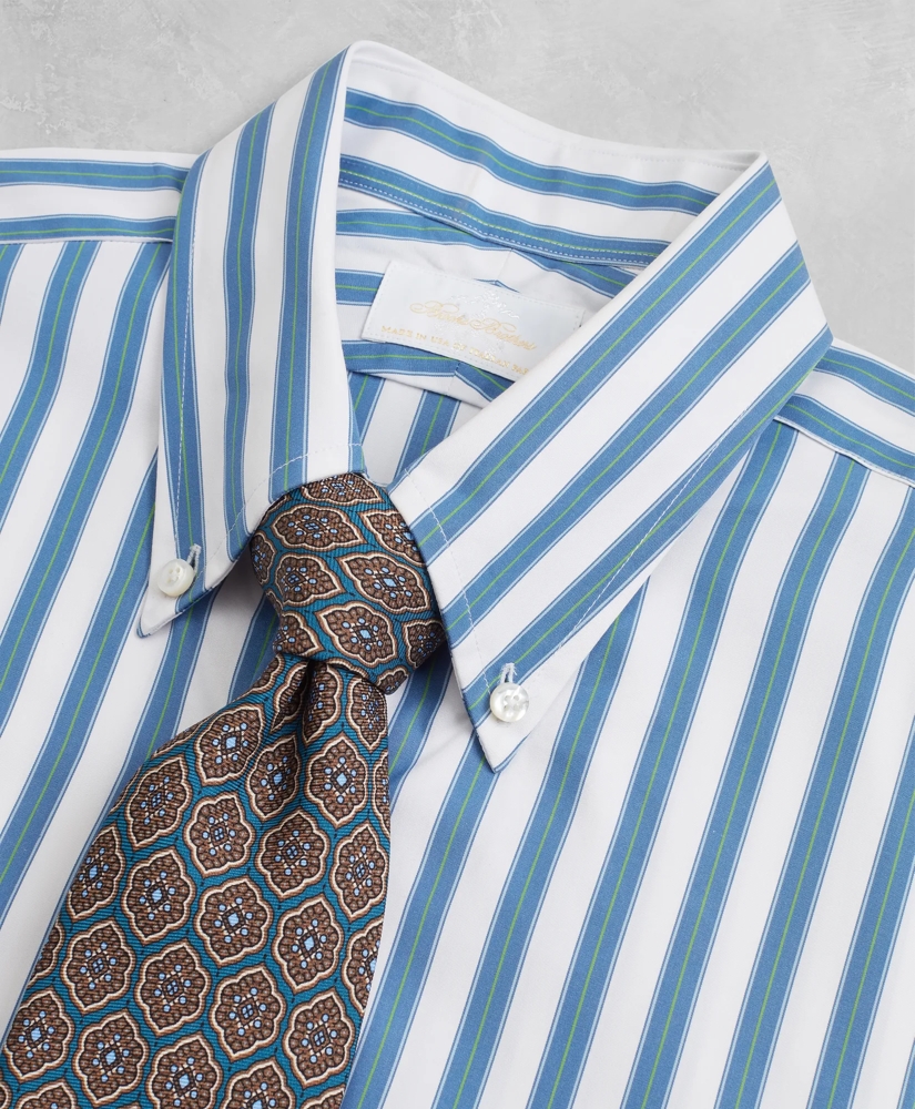 Golden Fleece® Regent Regular-Fit Dress Shirt, Button-Down Collar Multi-Stripe Poplin, image 3