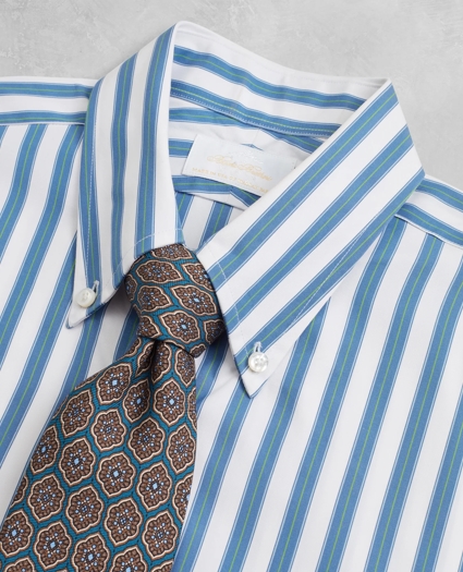 Golden Fleece® Regent Regular-Fit Dress Shirt, Button-Down Collar Multi-Stripe Poplin, image 3