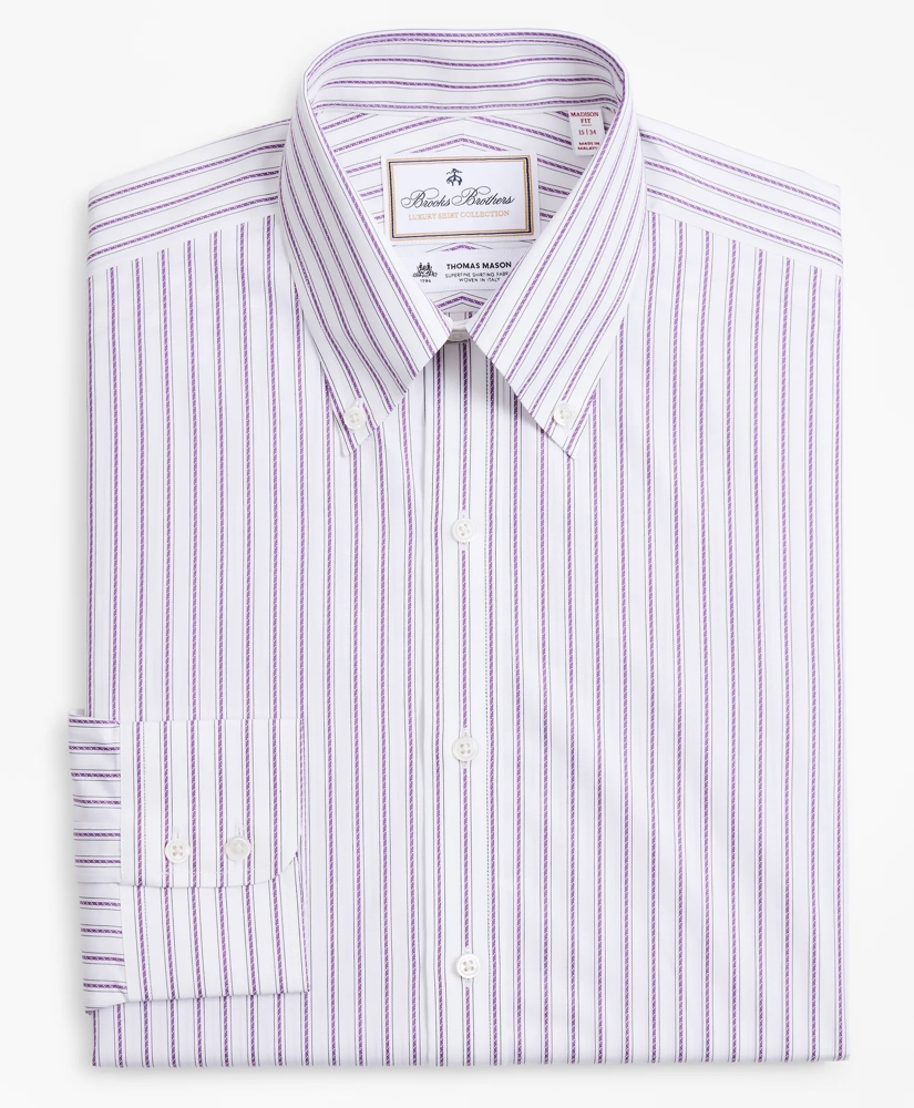 Luxury Collection Madison Relaxed-Fit Dress Shirt, Button-Down Collar Stripe, image 4