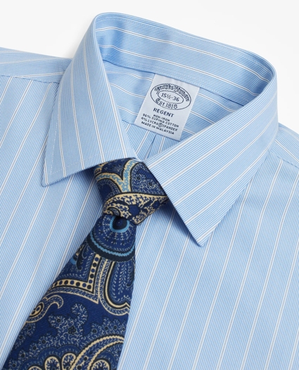 Stretch Regent Regular-Fit Dress Shirt, Non-Iron Pinstripe, image 2