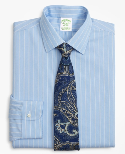 Stretch Milano Slim-Fit Dress Shirt, Non-Iron Pinstripe, image 1