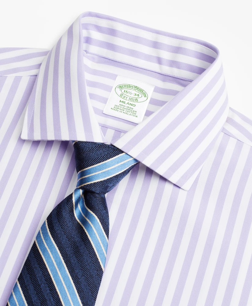 Milano Slim-Fit Dress Shirt, Non-Iron Stripe, image 2