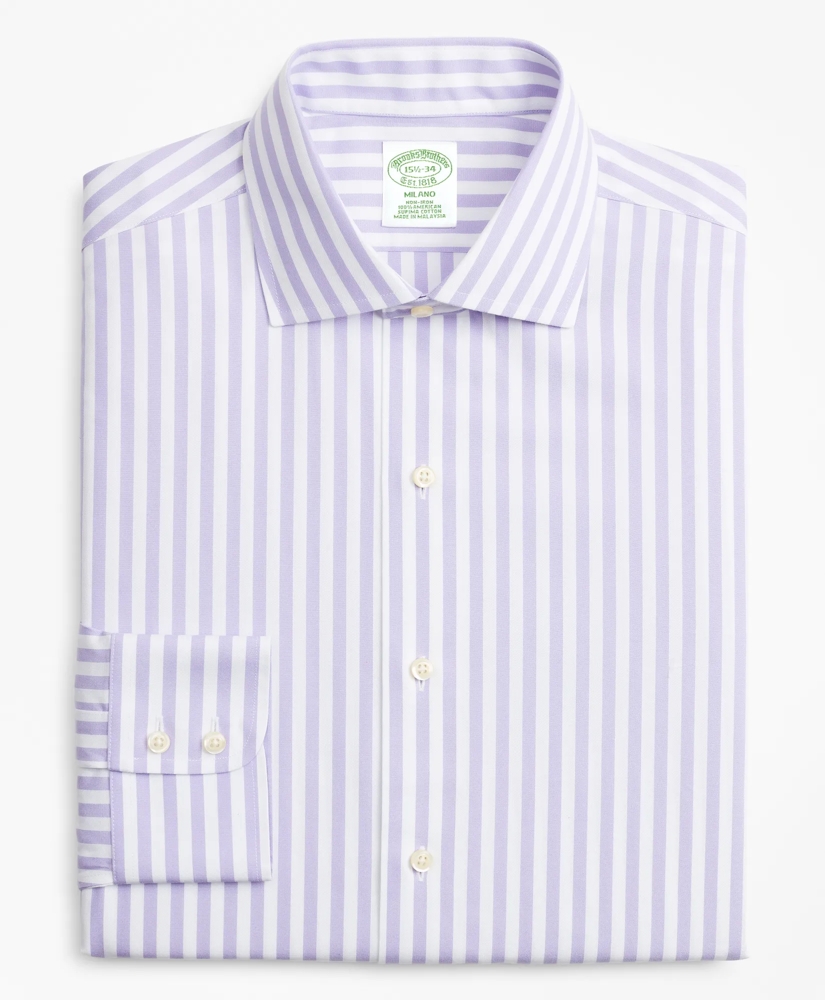 Milano Slim-Fit Dress Shirt, Non-Iron Stripe, image 4
