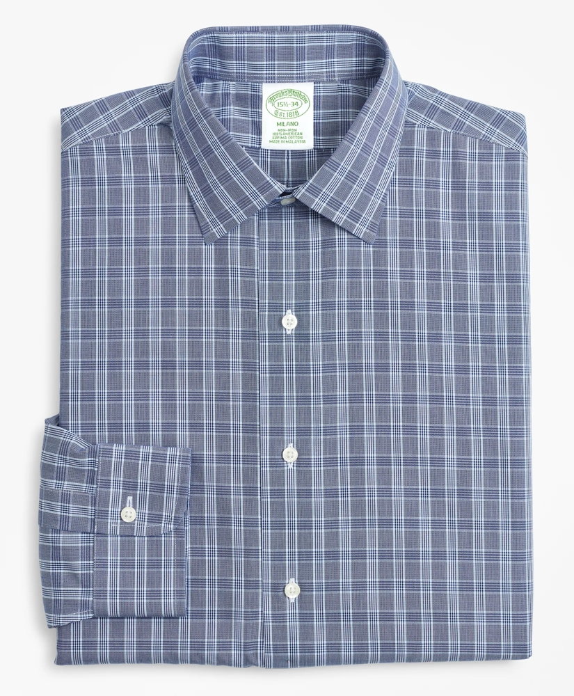 Milano Slim-Fit Dress Shirt, Non-Iron Glen Plaid, image 4