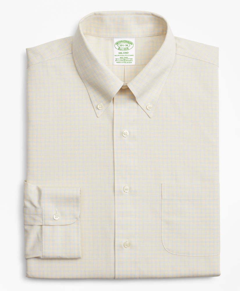 Stretch Milano Slim-Fit Dress Shirt, Non-Iron Check, image 4