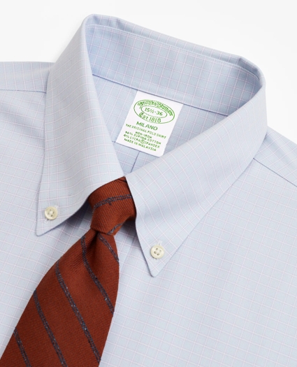 Stretch Milano Slim-Fit Dress Shirt, Non-Iron Check, image 2