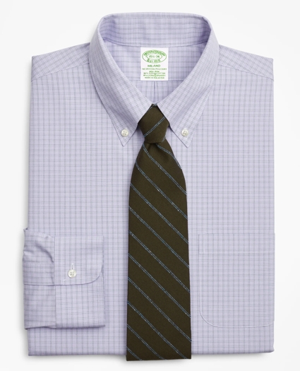 Stretch Milano Slim-Fit Dress Shirt, Non-Iron Check, image 1