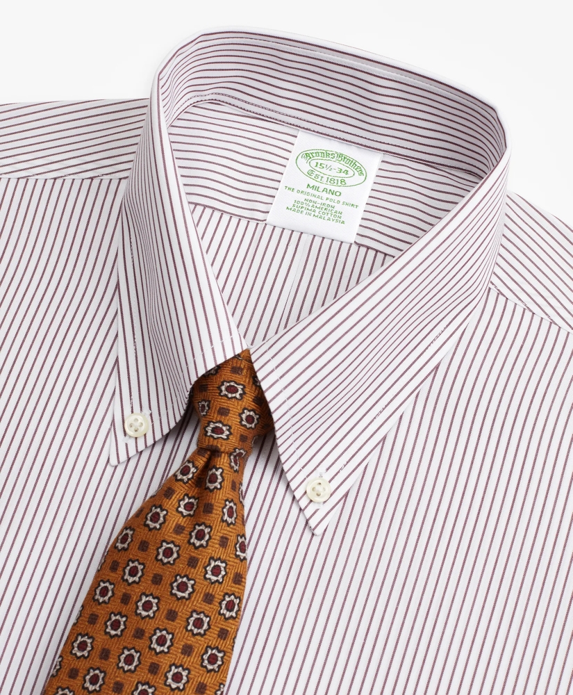 Milano Slim-Fit Dress Shirt, Non-Iron Stripe, image 2