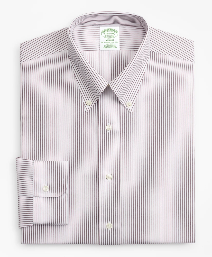 Milano Slim-Fit Dress Shirt, Non-Iron Stripe, image 4