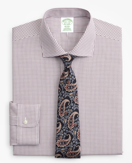 Milano Slim-Fit Dress Shirt, Non-Iron Windowpane, image 1