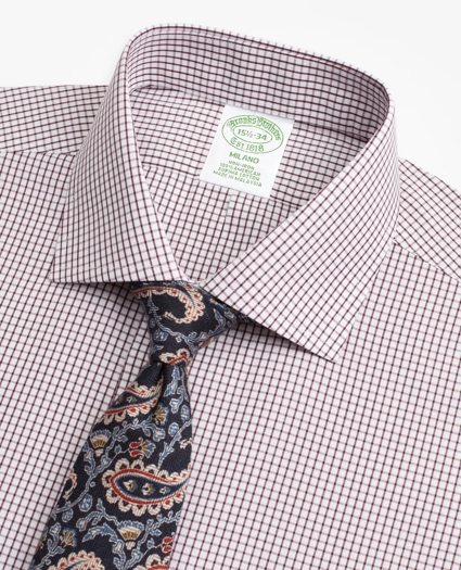 Milano Slim-Fit Dress Shirt, Non-Iron Windowpane, image 2