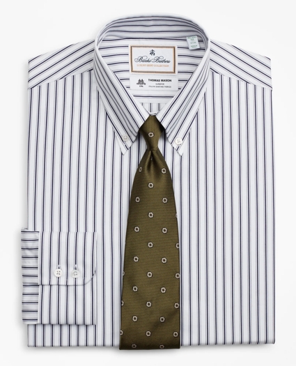 Luxury Collection Milano Slim-Fit Dress Shirt, Button-Down Collar Stripe, image 1