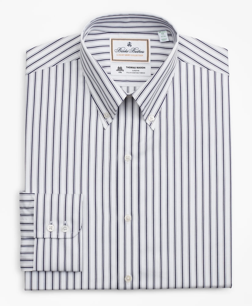 Luxury Collection Milano Slim-Fit Dress Shirt, Button-Down Collar Stripe, image 4