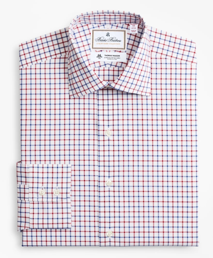 Luxury Collection Madison Relaxed-Fit Dress Shirt, Franklin Spread Collar Bold Windowpane, image 4