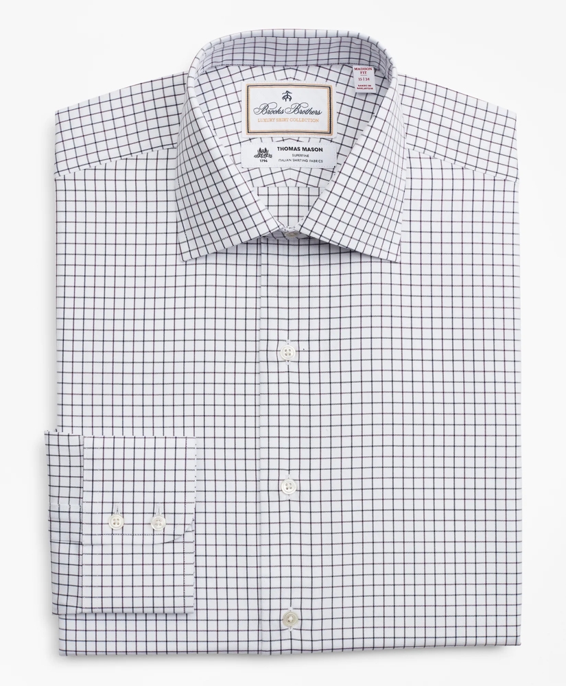Luxury Collection Madison Relaxed-Fit Dress Shirt, Franklin Spread Collar Fine Windowpane, image 4