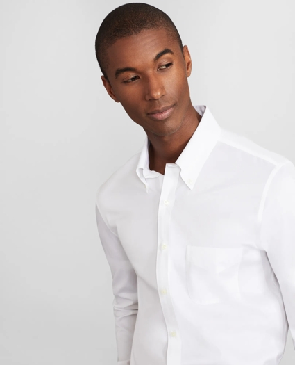 Milano Slim Fit Dress Shirt, Performance Non-Iron with COOLMAX®, Button-Down Collar Broadcloth, image 1