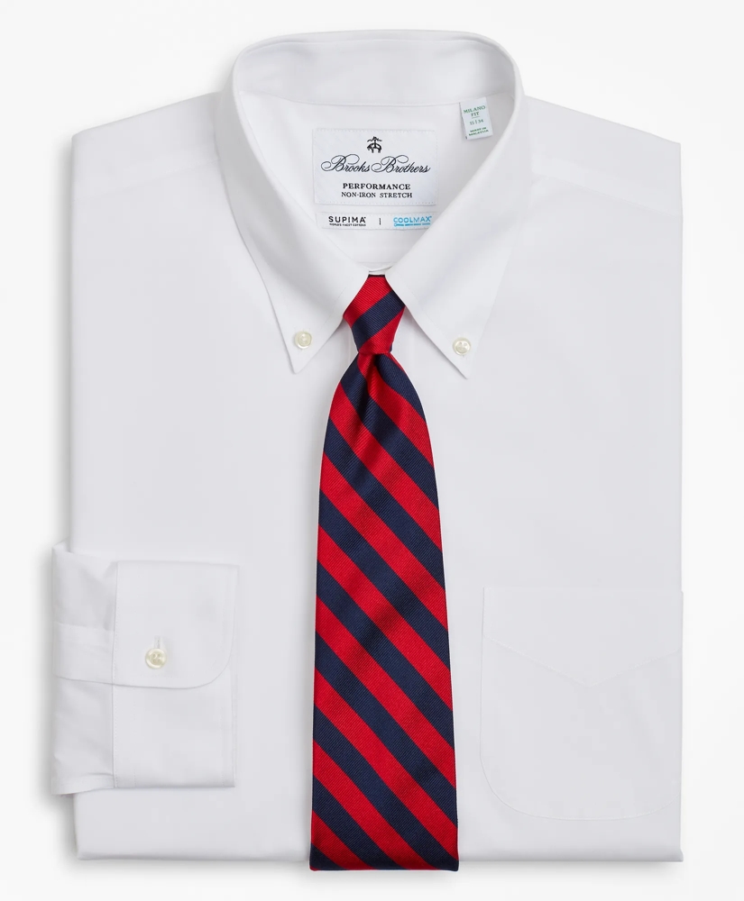 Milano Slim Fit Dress Shirt, Performance Non-Iron with COOLMAX®, Button-Down Collar Broadcloth, image 2