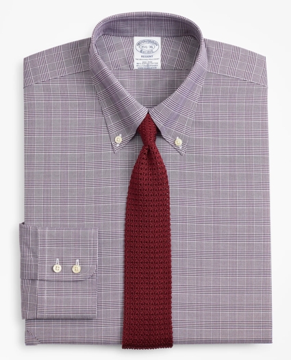 Regent Regular-Fit Dress Shirt, Non-Iron Royal Oxford Glen Plaid, image 1