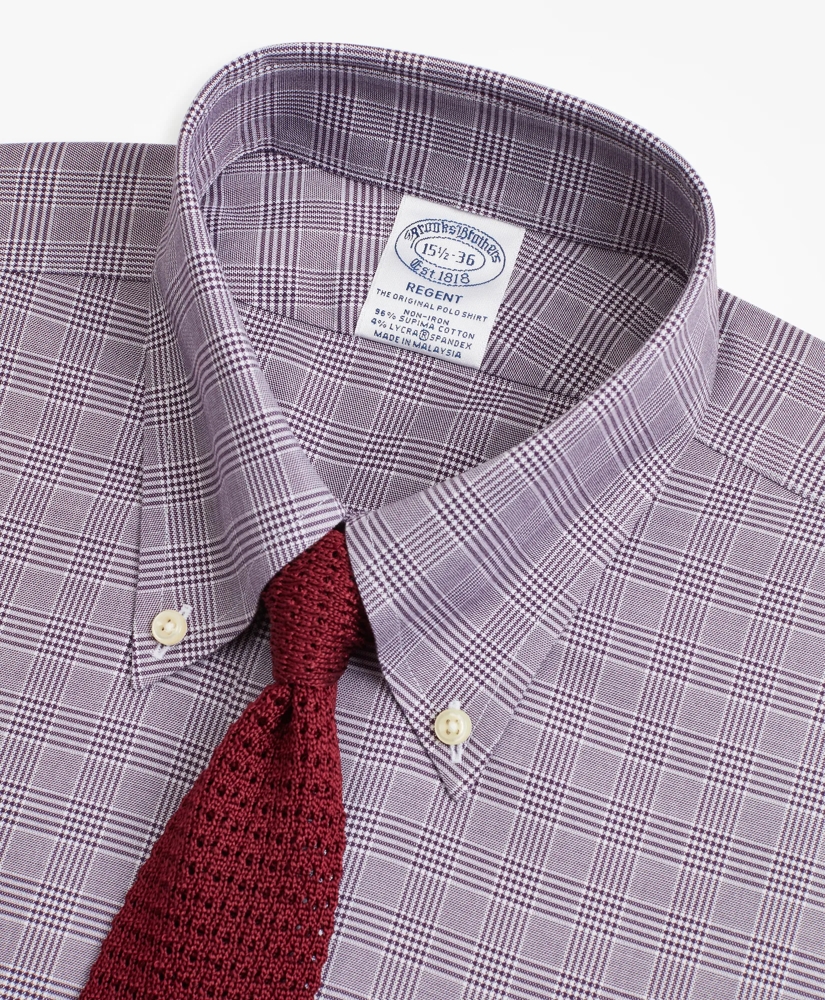 Regent Regular-Fit Dress Shirt, Non-Iron Royal Oxford Glen Plaid, image 2