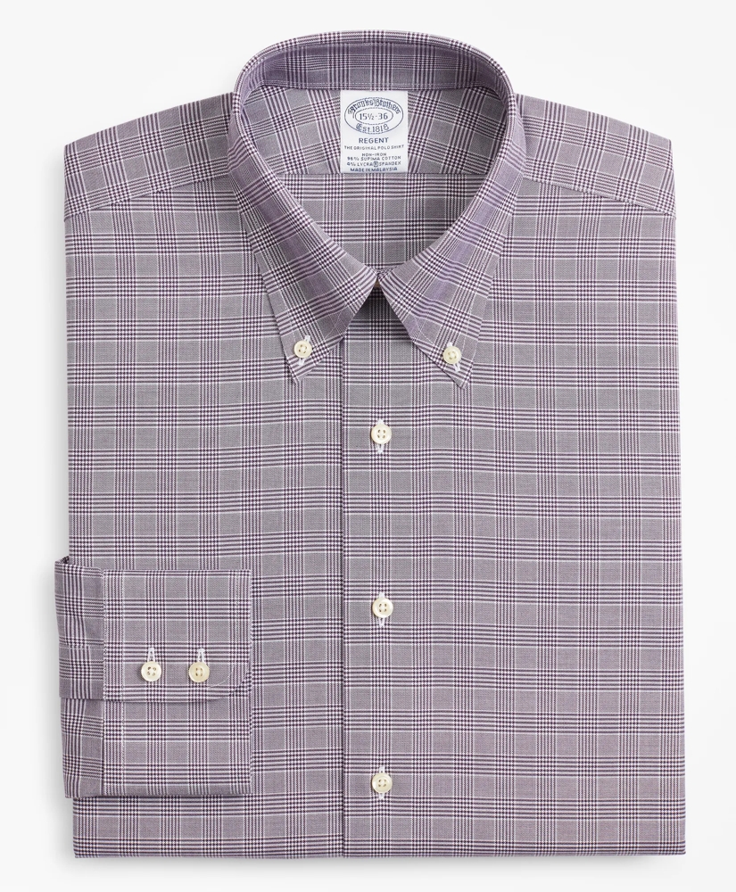 Regent Regular-Fit Dress Shirt, Non-Iron Royal Oxford Glen Plaid, image 4
