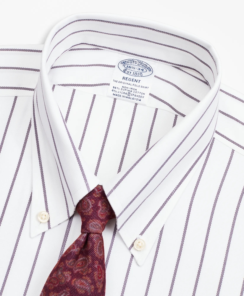 Regent Regular-Fit Dress Shirt, Non-Iron Royal Oxford Stripe, image 2