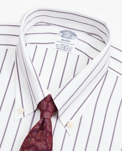 Regent Regular-Fit Dress Shirt, Non-Iron Royal Oxford Stripe, image 2