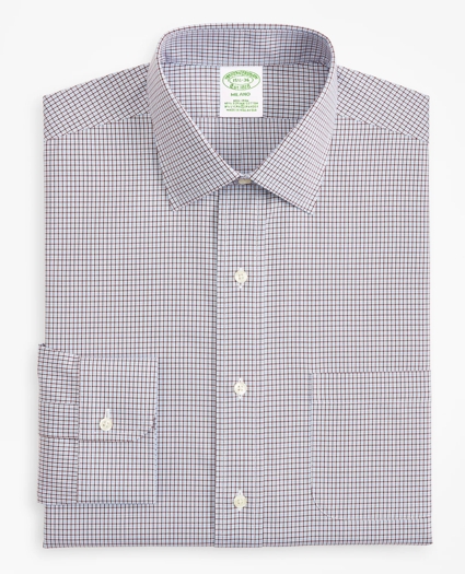 Stretch Milano Slim-Fit Dress Shirt, Non-Iron Check, image 4