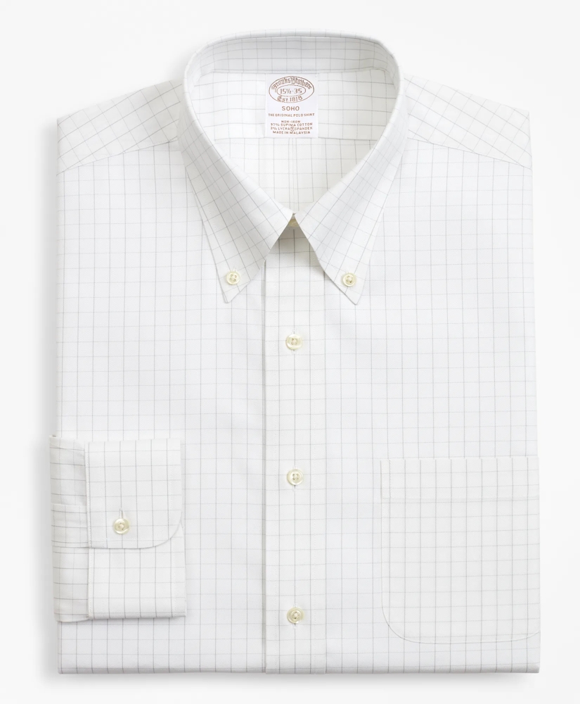 Stretch Soho Extra- Slim-Fit Dress Shirt, Non-Iron Windowpane, image 4