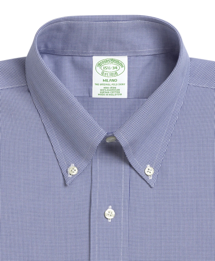 Milano Slim-Fit Dress Shirt, Non-Iron Houndstooth, image 2
