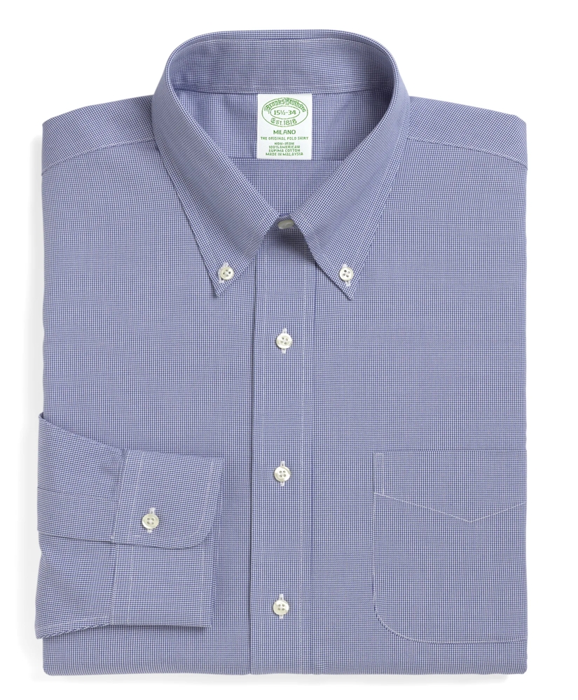 Milano Slim-Fit Dress Shirt, Non-Iron Houndstooth, image 4