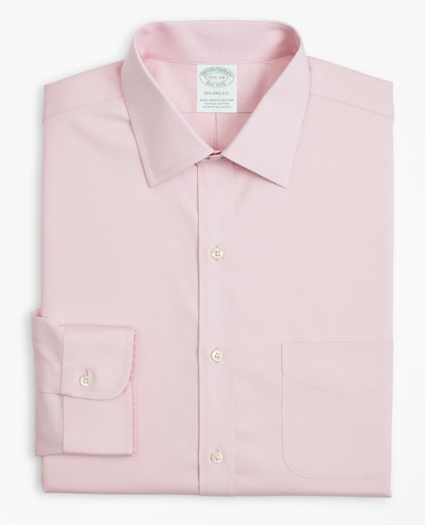 Stretch Milano Slim-Fit Dress Shirt, Non-Iron Pinpoint