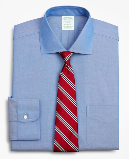 Stretch Milano Slim-Fit Dress Shirt, Non-Iron Pinpoint English Collar, image 1