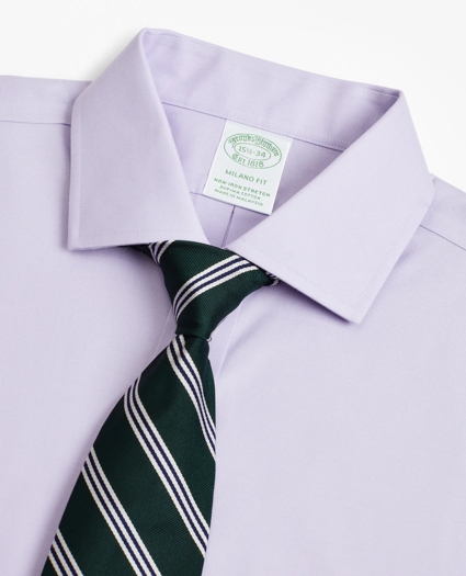 Stretch Milano Slim-Fit Dress Shirt, Non-Iron Pinpoint English Collar, image 2