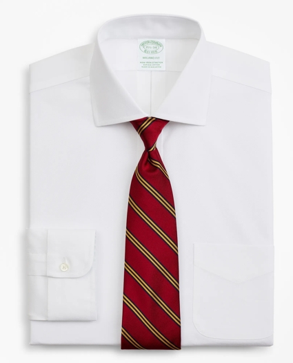 Stretch Milano Slim-Fit Dress Shirt, Non-Iron Pinpoint English Collar, image 1