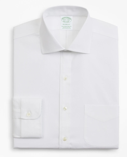 Stretch Milano Slim-Fit Dress Shirt, Non-Iron Pinpoint English Collar, image 4
