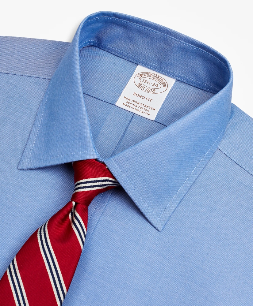Stretch Soho Extra-Slim-Fit Dress Shirt, Non-Iron Pinpoint Ainsley Collar, image 2