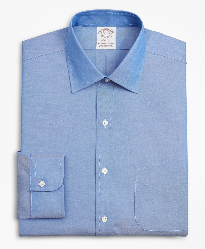 Stretch Soho Extra-Slim-Fit Dress Shirt, Non-Iron Pinpoint Ainsley Collar, image 4