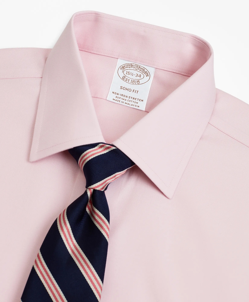 Stretch Soho Extra-Slim-Fit Dress Shirt, Non-Iron Pinpoint Ainsley Collar French Cuff, image 2