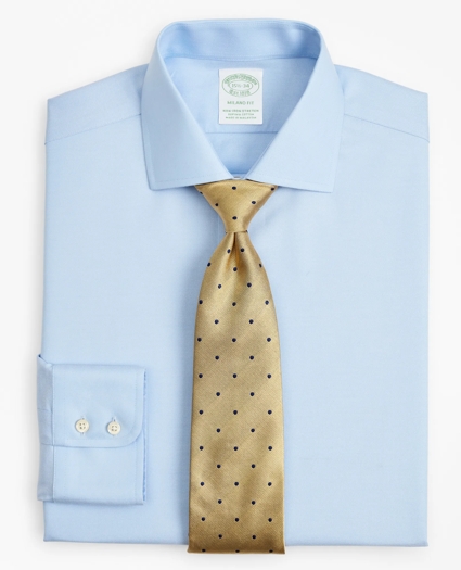 Stretch Milano Slim-Fit Dress Shirt, Non-Iron Twill English Collar, image 1