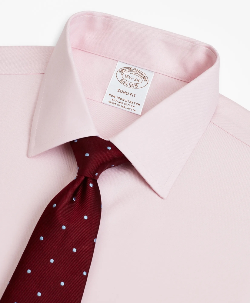 Stretch Soho Extra-Slim-Fit Dress Shirt, Non-Iron Twill Ainsley Collar, image 2